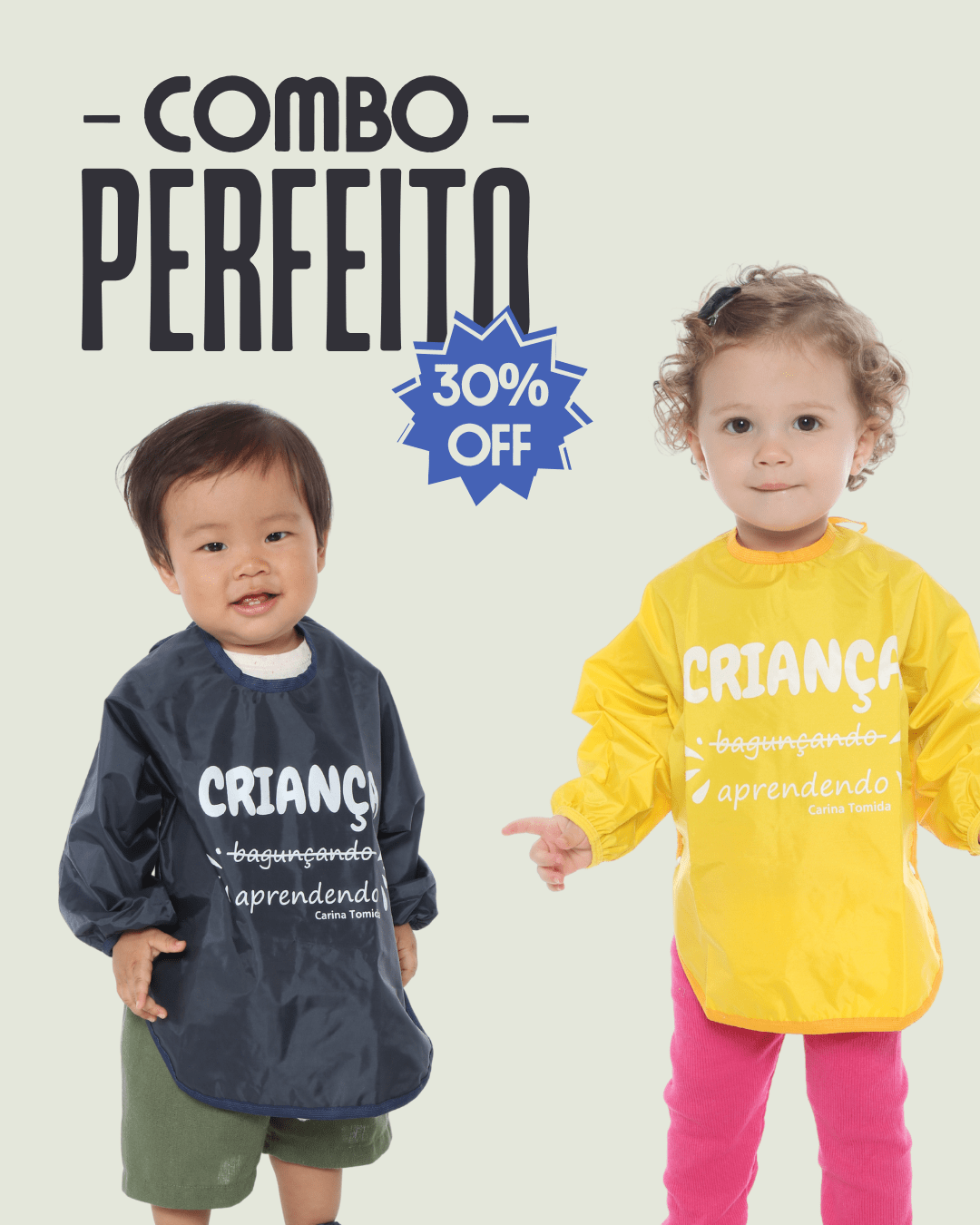 COMBO - Criança aprendendo - Amarelo e Marinho